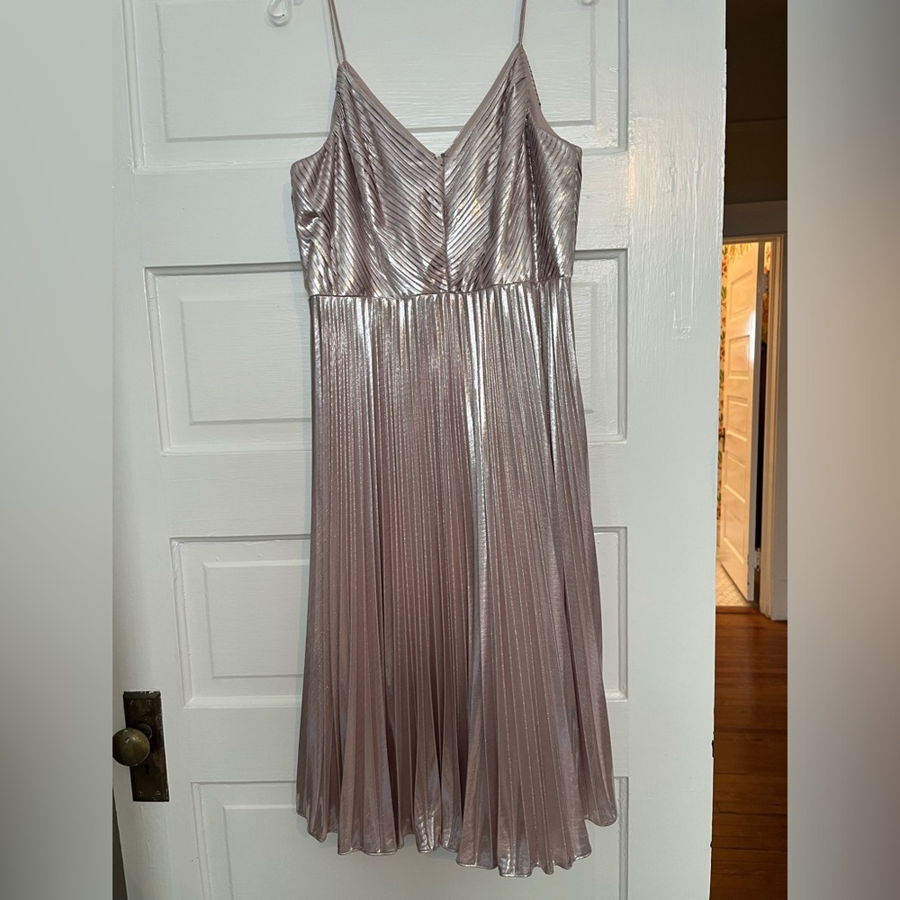 Aidan by Aidan Mattox Size 14 Pleated Pink/Champagnish Colored Dress